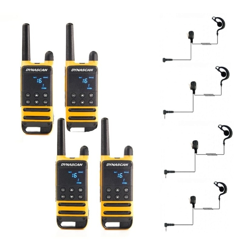 Pack cuarteto Dynascan P19 + 4 auriculares de gancho
