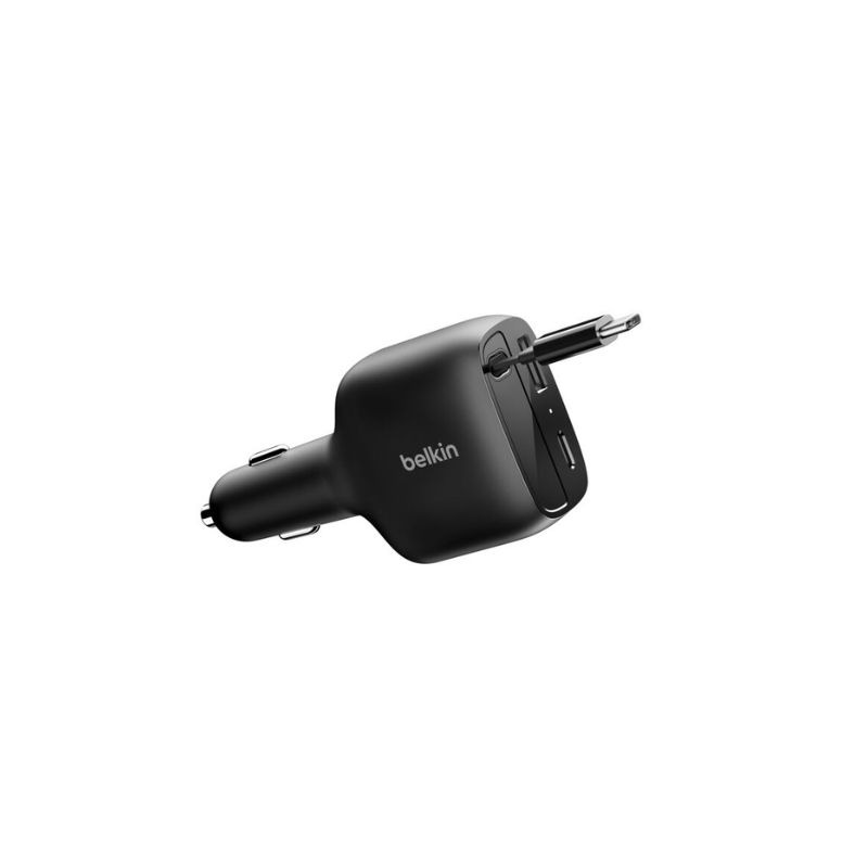 Cargador para coche Belkin de 75 W con cable retráctil
