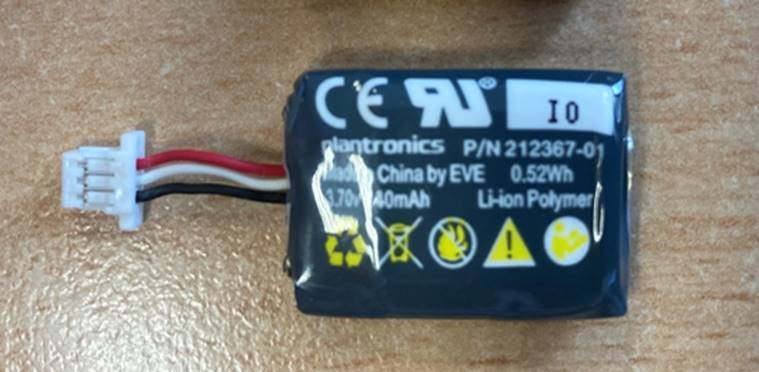 Batería de repuesto de 3 pines para Plantronics CS540