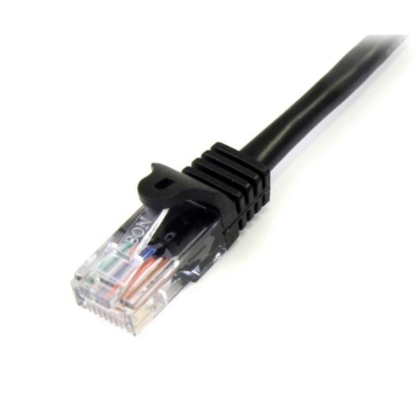 Cable de 1m Negro de Red Fast Ethernet Cat5e RJ45 sin Enganche - Cable Patch Snagless