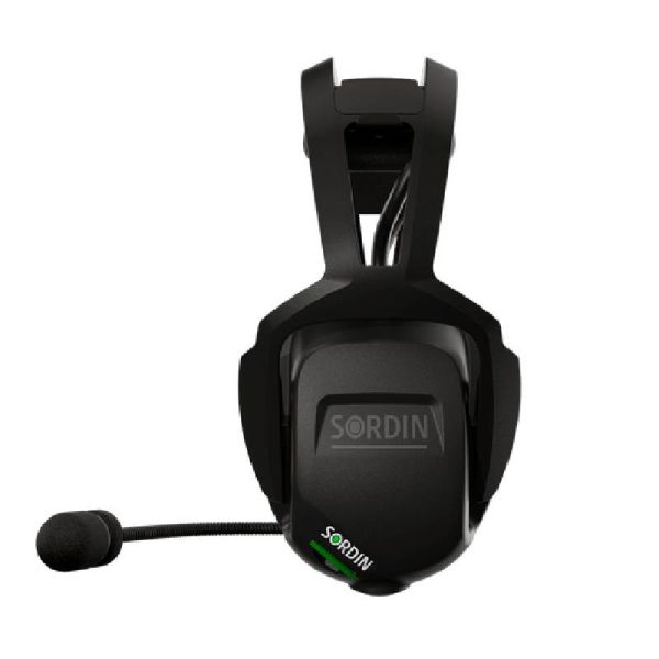 Sordin Sharp diadema Gel negro con micro boom