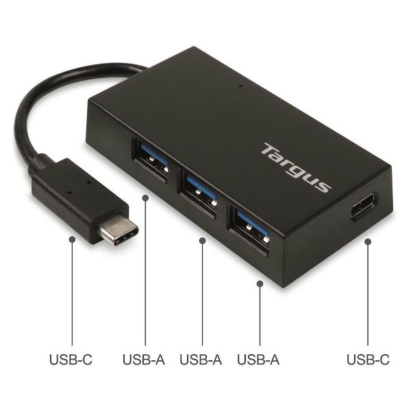 Hub USB-C con 3 puertos USB-A y 1 USB-C