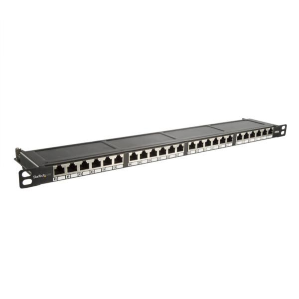 Pannello patch Cat6a da 24 porte - 0,5 U - Schermato - Due IDC