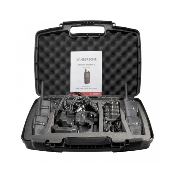 Albrecht Tectalk worker 3 Pack 4 radios con cargadores y dos micro auriculares