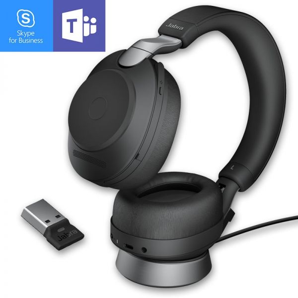 Jabra Evolve2 85 Stereo USB-A MS con soporte de carga