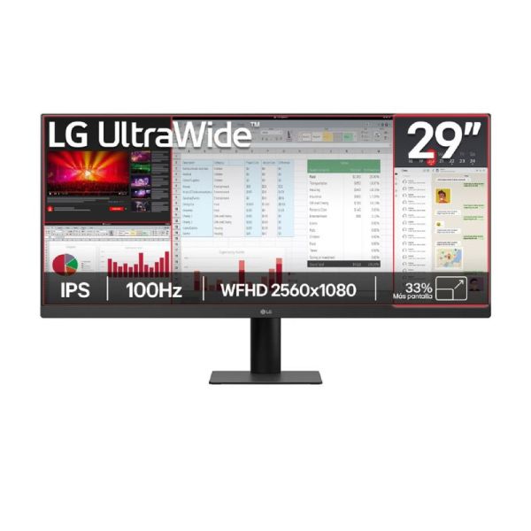 Front view of LG 29-inch UltraWide WFHD monitor