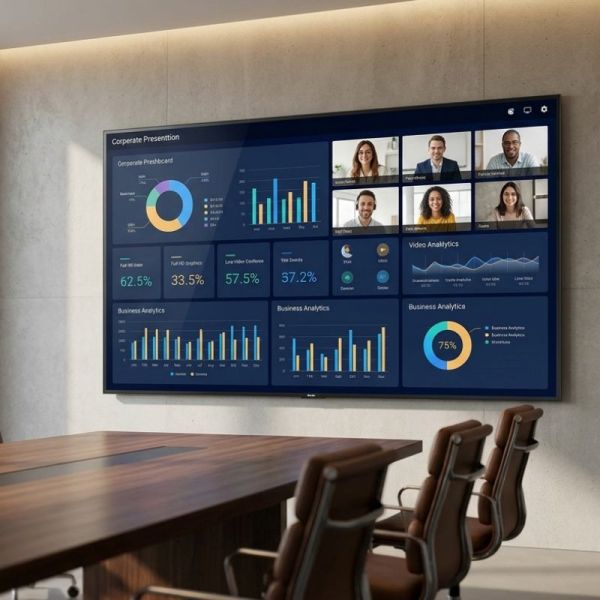 LG 163-inch LED display in conference room