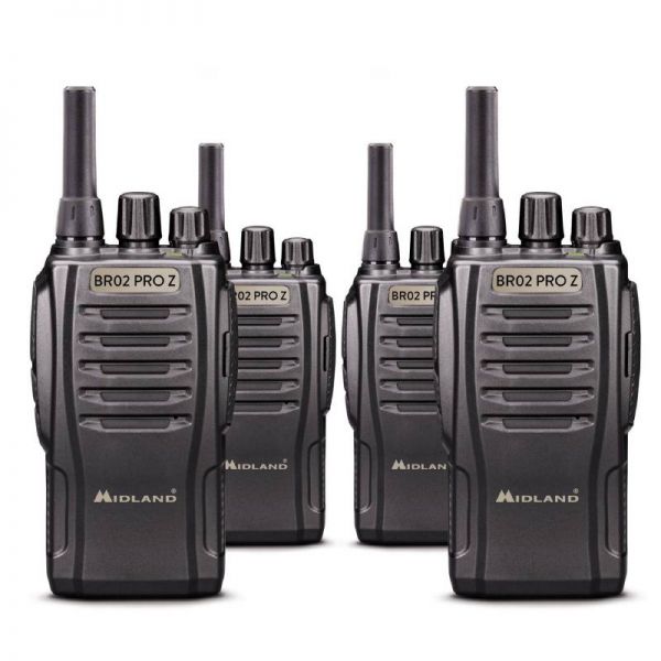 Pack 4 Midland BR02 PRO Z + 4 Auriculares MA-21LKi