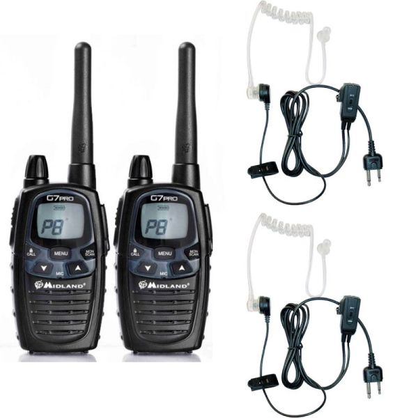 Midland G7L PRO + 2 Auriculares MA31L, 2 pins