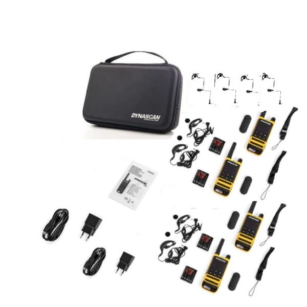 Pack cuarteto Dynascan P19 + 4 auriculares de gancho