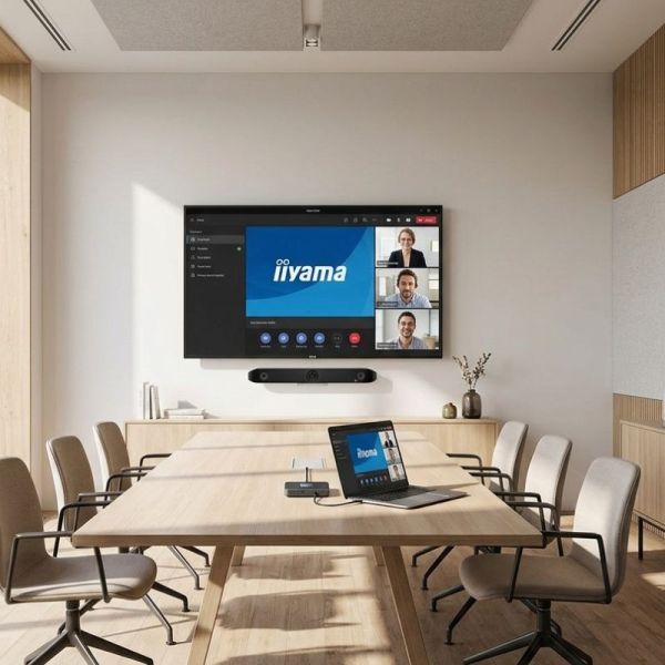 Poly BYOD meeting room with iiyama 65” 4K display.