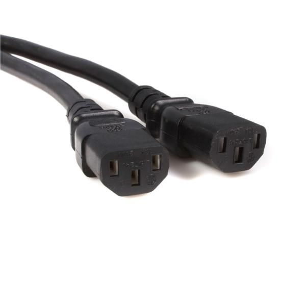 Cable 3m Adaptador Splitter Divisor de Corriente para Ordenador PC C14 IEC320 a 2x C13