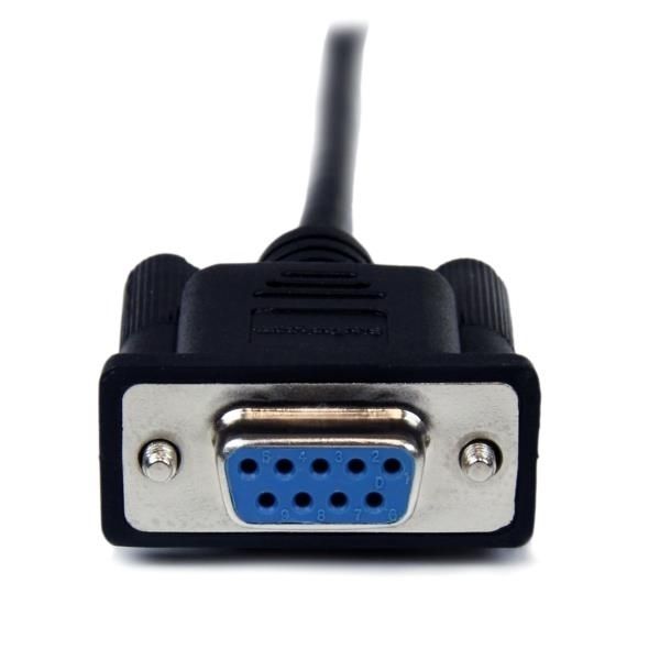 Cable 2m Módem Nulo Null Serie Serial DB9 Hembra a Macho - Negro