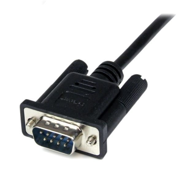 Cable 2m Módem Nulo Null Serie Serial DB9 Hembra a Macho - Negro