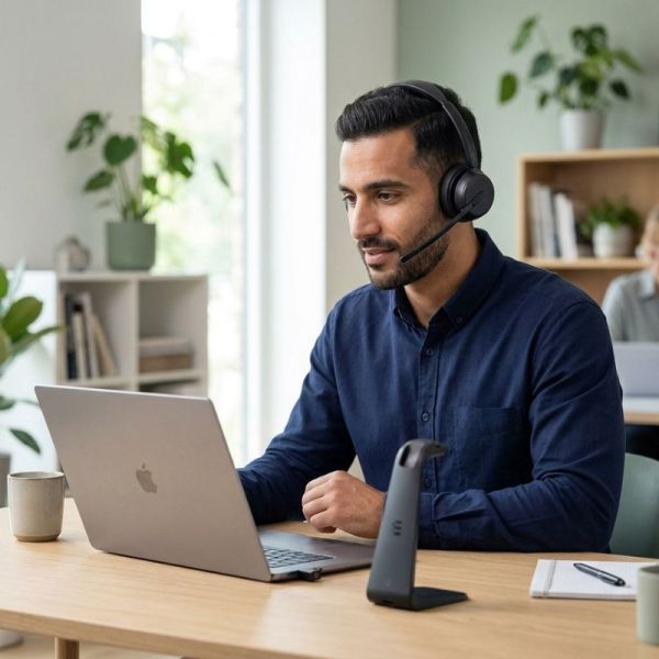 Professional using EPOS IMPACT 1000 headset