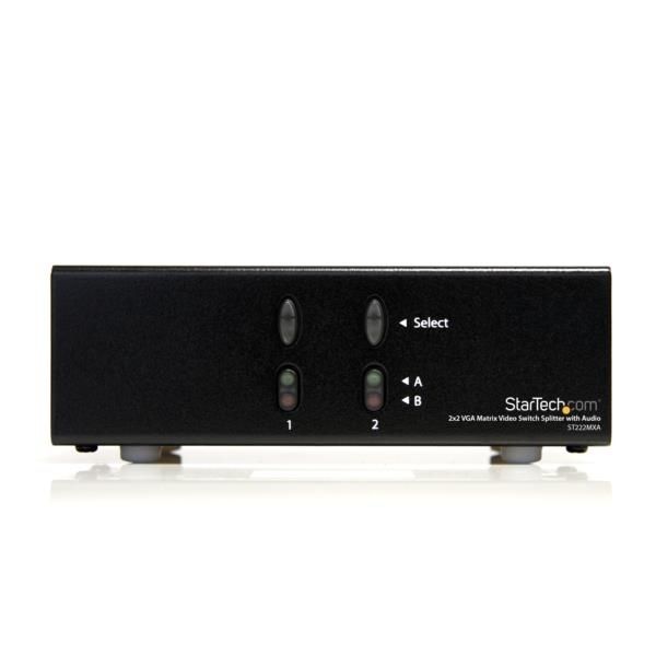 Conmutador Matrix VGA de 2 Puertos 2x2 con Audio - Switch Selector - 1920x1440