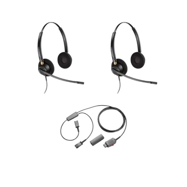 Pack 2 Plantronics EncorePro HW520 + Cable Y doble escucha