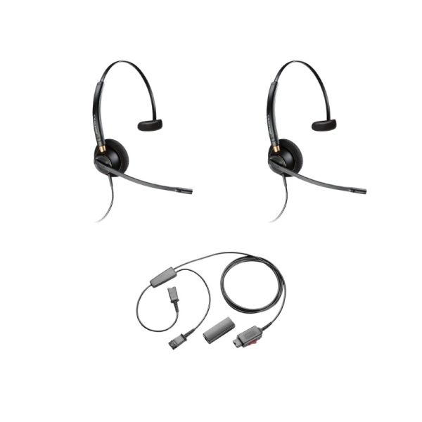 Pack 2 Plantronics EncorePro HW510 + Cable Y doble escucha
