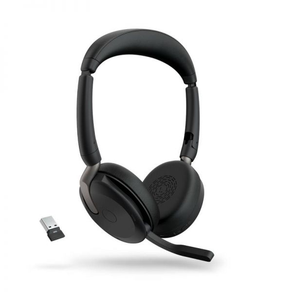 Jabra Evolve2 65 Flex UC Stereo Link 380 USB-A con soporte de carga