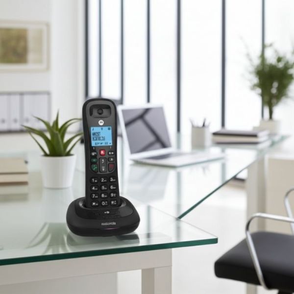 Motorola CD4001 cordless phone with base station and backlit display