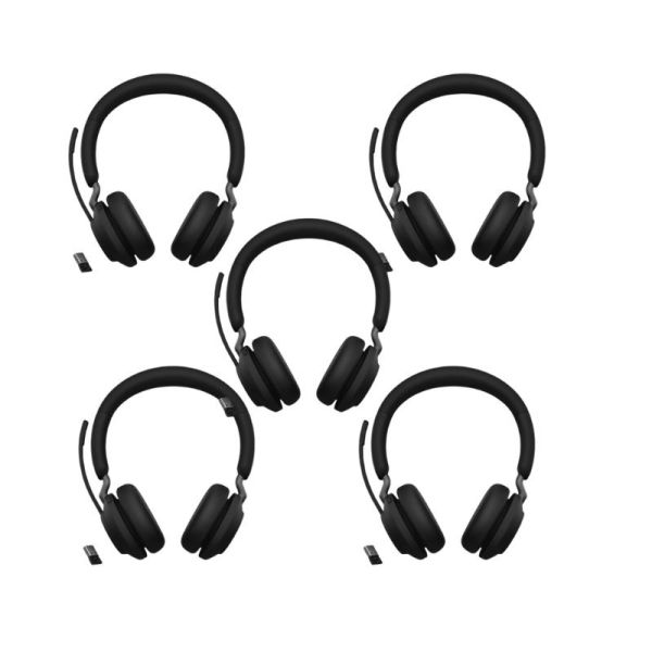 Pack 5 Jabra Evolve2 65 Stereo USB-C MS Nero