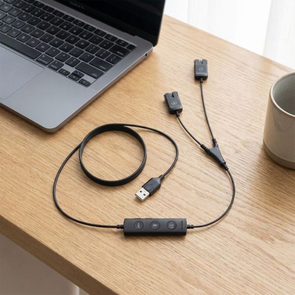 Yealink USB/QD Trainer cable with USB and QD connections