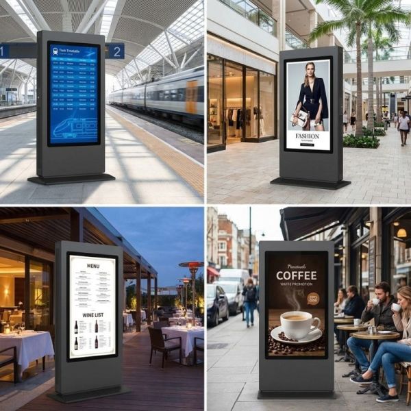 Vista frontal del tótem LED outdoor Kimex 65