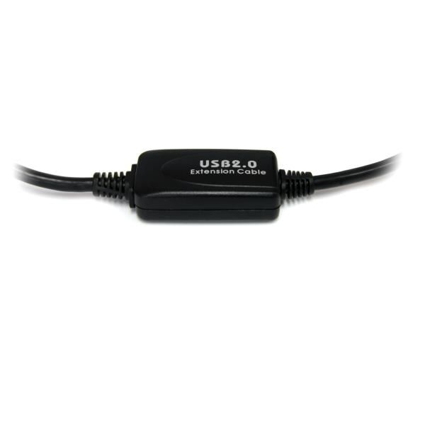Cable USB Activo de 10m para Impresora - 1x USB A Macho - 1x USB B Macho - Adaptador Negro