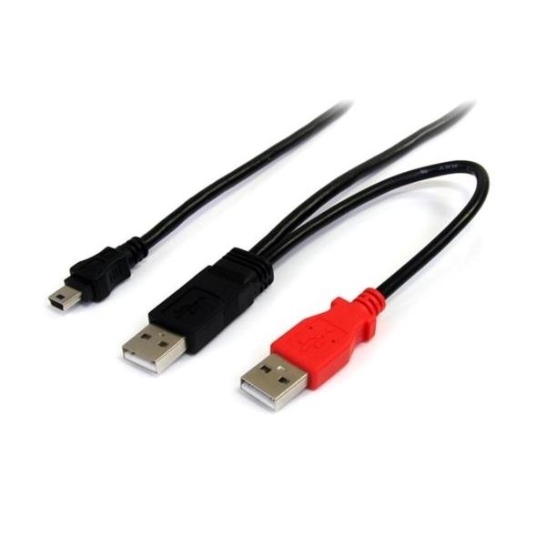 Cavo Sdoppiatore Cables USB 2.0 da 91 cm per Disco Rigido HDD Esterno - 2x USB A a Mini B