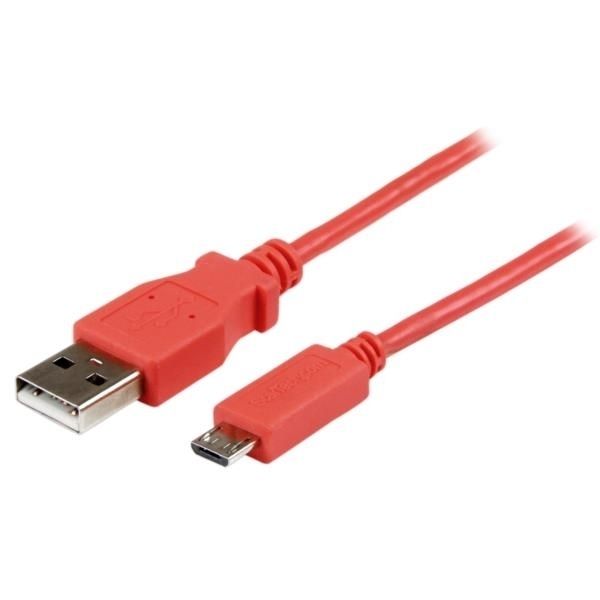 Cavo di sincronizzazione e di ricarica USB a Micro USB - Cavetto slim per Smartphone e Tablet A a Micro B slim da 1 m - Rosa
