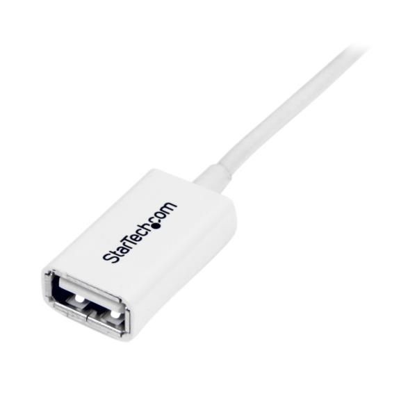 Cable de 3m de Extensión Alargador Cables USB 2.0 - Macho a Hembra USB A - Extensor - Blanco