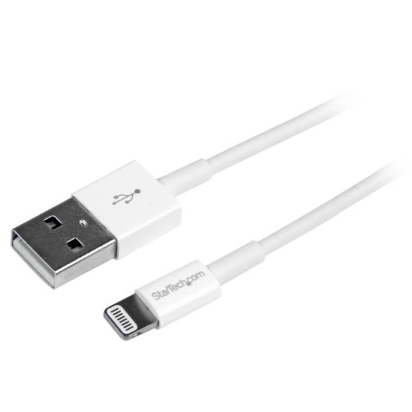 Cable de 1m USB a Conector Apple Lightning Delgado de 8 Pines para iPod Pad iPhone - Blanco