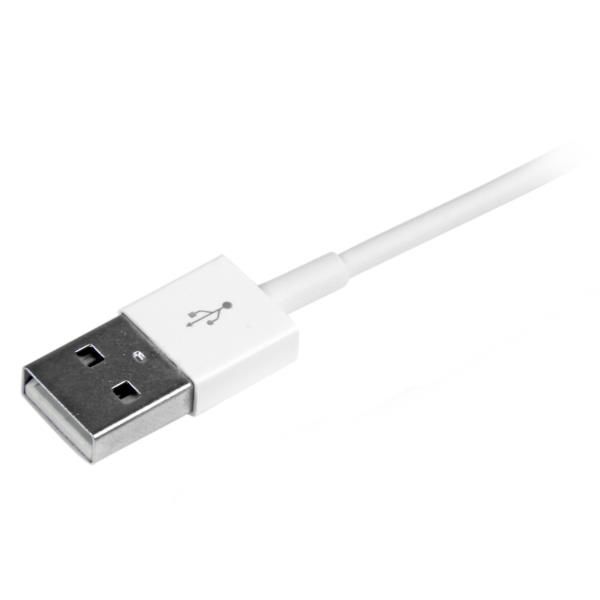 Cable de 1m USB a Conector Apple Lightning Delgado de 8 Pines para iPod Pad iPhone - Blanco