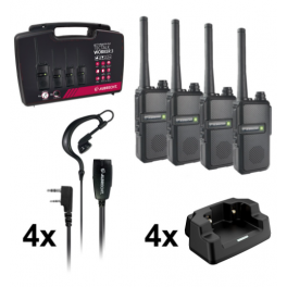 Albrecht Tectalk worker 3 Pack 4 radios con cargadores y dos micro auriculares