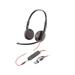 Poly Blackwire 3225 USB-C + Jack 3,5 mm+ Adaptador USB-C/A (Bulk) 