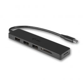 i-tec USB-C Slim Concentrador HUB, dotado de 3 puertos, con un lector de las tarjetas de memoria