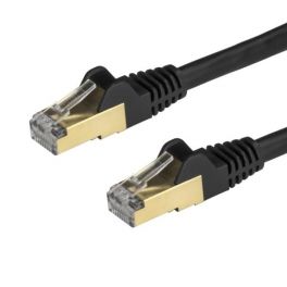 Cable de 2m de Red Ethernet RJ45 Cat6a Blindado STP - Cable sin Enganche Snagless - Negro