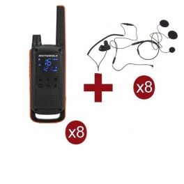 Pack de 8 Motorola Talkabout T82 + Micrófono con auriculares