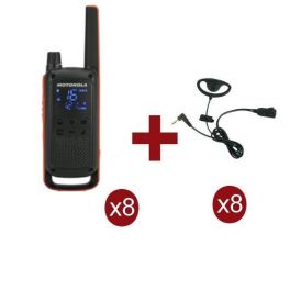 Pack de 8 Motorola Talkabout T82 + Kits de contorno BR1708