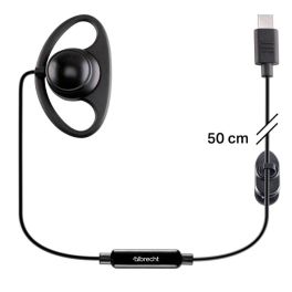 Albrecht TecTalk closed in-ear headset with inline PTT button