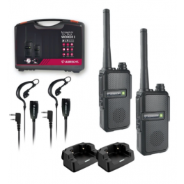 Albrecht Tectalk worker 3 Pack 2 radios con cargadores y dos micro auriculares