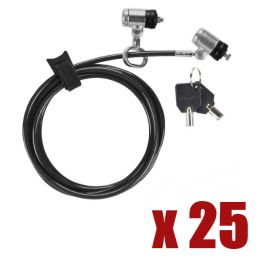 Pack 25 Candados de seguridad con cable Dual P2MKL Targus Defcon