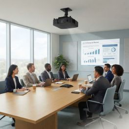 Epson EB-PU1008B projector installed in conference room