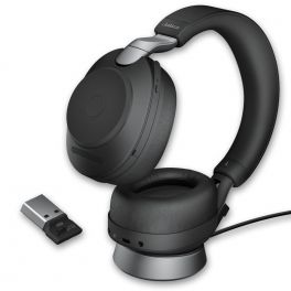 Jabra Evolve2 85 UC Stereo con soporte de carga - Negro