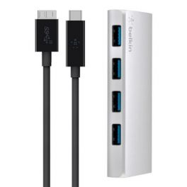 Hub 4 puertos USB 3.0 + cable USB-C de Belkin