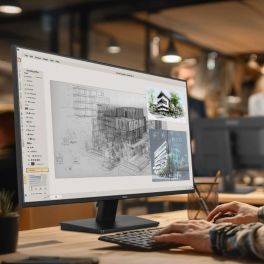 iiyama ProLite X2797HSU-B1 multi monitor office setup