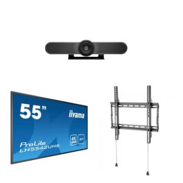 Logitech MeetUp Webcam + iiyama ProLite 55'' + Soporte de pared fijo