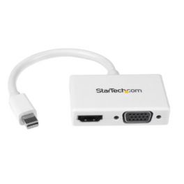 Adattatore Mini DisplayPort a HDMI e VGA - Convertitore audio/video da viaggio mDP 2 in 1 - 1920x1200 / 1080p - bianco