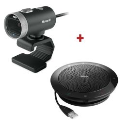 Microsoft Lifecam Cinema Breedbeeld Webcam + Jabra SPEAK 510 Speakerphone