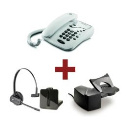 Motorola CT1 Blanco + Auricular Plantronics CS540 + Descolgador
